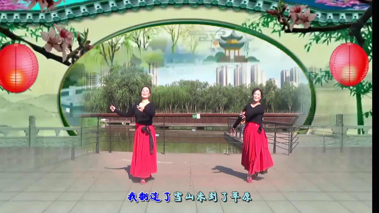 西安华清群广场舞站着等你三千年-表演双人版