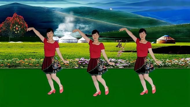 郴州冬菊广场舞雪莲花-优美大气漂亮藏族舞回味无穷附背面分解