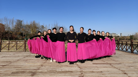 阳光美梅广场舞次真拉姆-藏族舞-团队版#仙气飘飘古装女神
