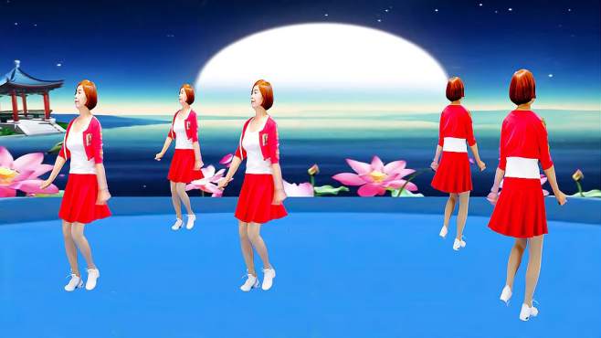 广州红色枫叶广场舞走天涯-正背面演绎一样精彩漂亮